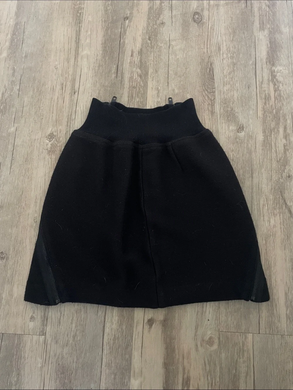 THEORY Gretchyn Wool Blend Side Zipper Mini Skirt in Black - Picture 5 of 5